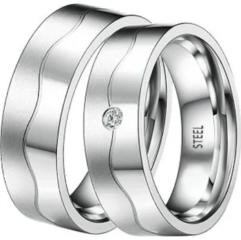 Prsten Snubní prsteny ocel zirkon ST-88066