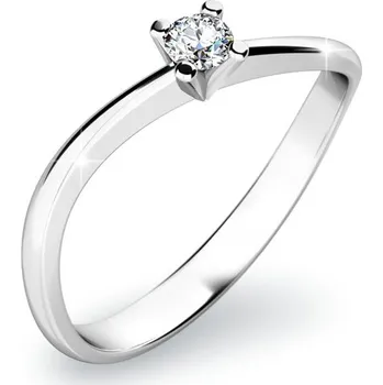 Prsten Dámský prsten bílé zlato 585/1000 přírodní diamant 0.052 ct G/SI 10841D velikost 52