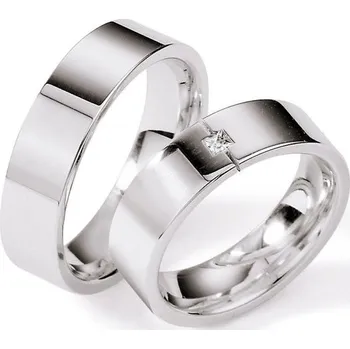 Prsten Snubní prsteny stříbro 925 přírodní diamant 0.015 ct S113