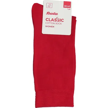 Dámské ponožky Baťa bavlněné dámské klasické ponožky červené, vel. 39-42