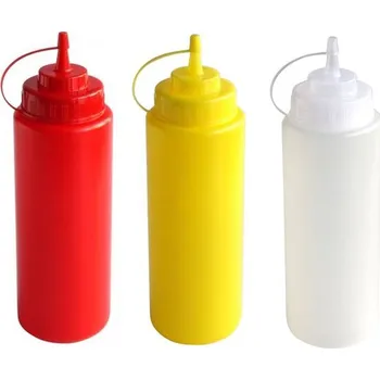 láhev 1,025l SAUCE-omáčky, šir.hrdlo, špička, MIX, plast