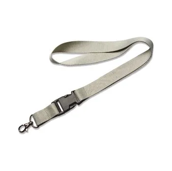 Klíčenka na krk s karabinou a sponou Promex 2,5 cm - šedá