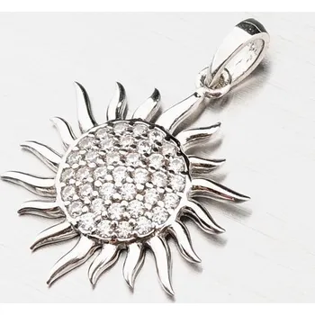 Přívěsek Dámský přívěsek bílé zlato 585 zirkon 43-21724