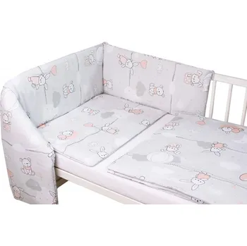 Mantinel s povlečením Premium, 3D sada, Good night Animals, šedé GIRL, 120x90 cm, Velikost povlečení 135x100