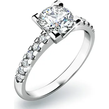 Prsten Dámský prsten bílé zlato 585/1000 přírodní diamant 0.144 ct G/SI 10804D velikost 56