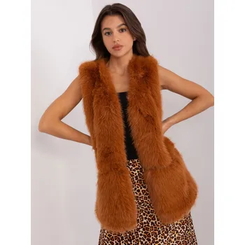 Dámská vesta Wool Fashion Italia Kožešinová vesta Wool Fashion Italy hnědá EU velikost: 2XL/3XL