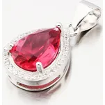 Dámský přívěsek stříbro 925 zirkon červeným červené kameny HST-13242
