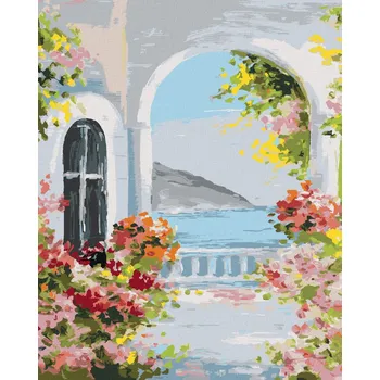 Hračka Diamondi Diamantové malování - LETNÍ DŮM U MOŘE Rozměr: 40x50 cm, Rámování: bez rámu a bez vypnutí plátna