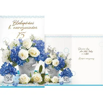 Blahopřání srdečné M11-537 T s textem 75.