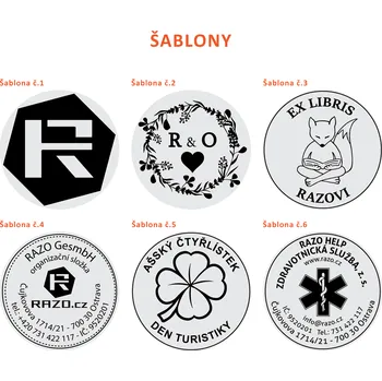 Textový štoček RAZO Štoček do razítka o průměru Ø 50 mm (DK 50)