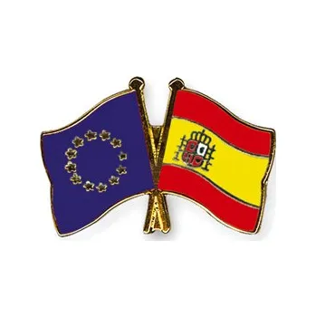 Odznak (pins) 22mm vlajka EU+Španělsko - barevný