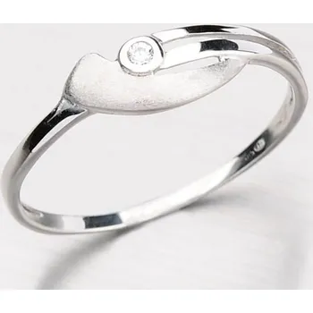 Prsten Dámský prsten bílé zlato 585 zirkon DZ1662-B velikost 51