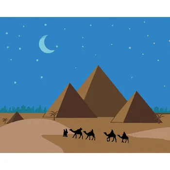 Diamondi Diamantové malování - PYRAMIDY EGYPT Rozměr: 40x50 cm, Rámování: bez rámu a bez vypnutí plátna