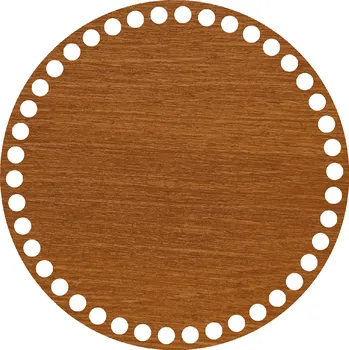 WoodenPuzzle.cz Víko na háčkování - kruh - ořechová lazura (různé velikosti) Velikost: 25 cm