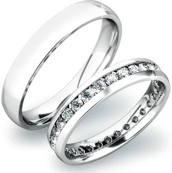 Prsten Snubní prsteny bílé zlato 585 zirkon 0.750 ct G/SI SP-61033B