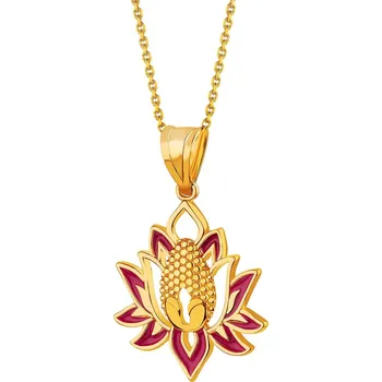 Přívěsek Zlatý přívěsek se smaltem - lotosový květ - AP536-1671