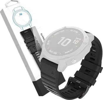 Řemínek na hodinky RhinoTech řemínek pro Garmin QuickFit 22 mm černý 