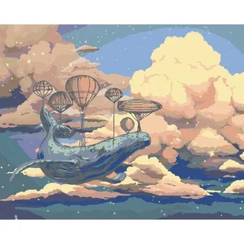 Diamondi Diamantové malování - LÉTAJÍCÍ VELRYBA Rozměr: 40x50 cm, Rámování: bez rámu a bez vypnutí plátna