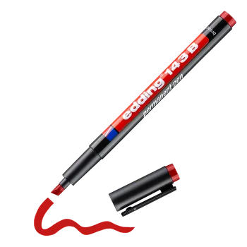 Permanentní popisovač EDDING 143 B OHP, červený