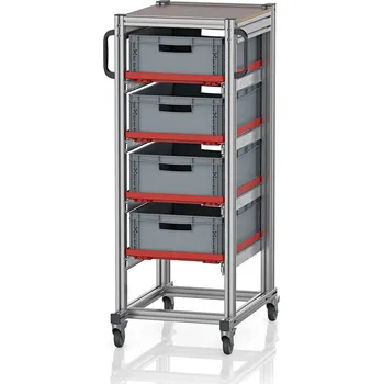 paleta Systémové přepravní podvozky pro euro přepravky 60 x 40 Výška 134 cm 71,8 x 50 x 134,6 cm - materiál: Aluminium / Stahl / Kunststoff / MPX - SE 134 6417.2