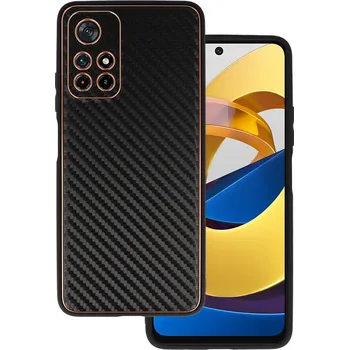 Pouzdro na mobilní telefon TEL PROTECT Kožené pouzdro Carbon pro Xiaomi Redmi Note 11 5G/Note 11S 5G/Poco M4 Pro 5G Black