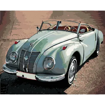 Diamondi Diamantové malování - ZELENÉ AUTO AUDI Rozměr: 40x50 cm, Rámování: bez rámu a bez vypnutí plátna