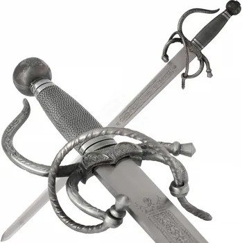 Replika zbraně Marto El Cidův krátký meč Colada, čepel s ornamentální ražbou