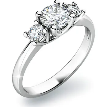 Prsten Dámský prsten bílé zlato 585/1000 přírodní diamant 0.60 ct G/SI 10803D velikost 46
