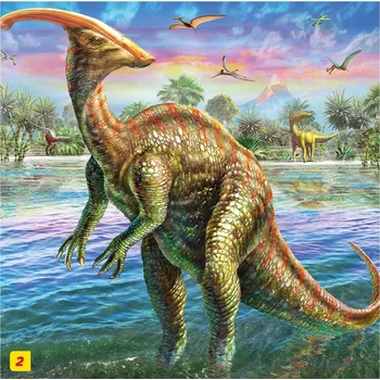 Puzzle Puzzle s figurkou dinosaura: Parasaurolophus 60 dílků