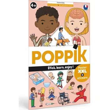 Plakát POPPIK XXL vzdělávací samolepkový plakát Lidské tělo 4+