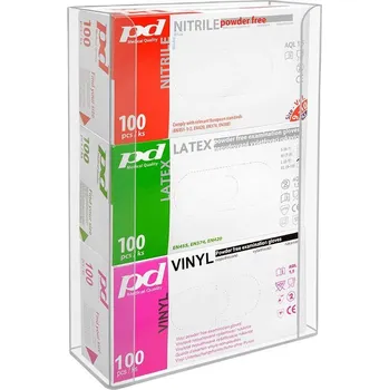 Zásobník na papírové ručníky 2P SERVIS Zásobník na rukavice R300-3v1P/70 transparentní Plexisklo