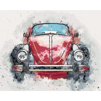 Diamondi Diamantové malování - STARÉ ČERVENÉ AUTO Rozměr: 40x50 cm, Rámování: bez rámu a bez vypnutí plátna