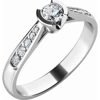 Oblečení a móda Dámský prsten bílé zlato 585/1000 přírodní diamant 0.273 ct G/SI 10755D velikost 46