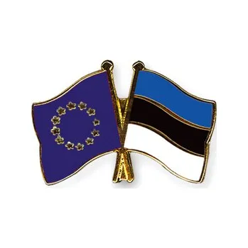 Odznak (pins) 22mm vlajka EU+Estonsko - barevný