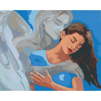 Hračka Diamondi Diamantové malování - ŽENA V OBJETÍ ANDĚLA Rozměr: 40x50 cm, Rámování: bez rámu a bez vypnutí plátna