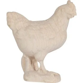 Vánoce Ornatis Slepice Provedení: Přírodní bez malování, Velikost stojících figur dospělých postav: 9,5 cm Dřevěná vyřezávaná soška slepice