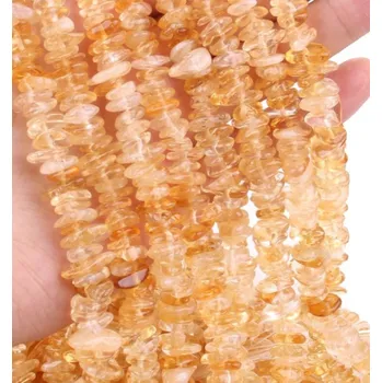 Dětské navlékací korálky Citrín 5-10 mm (návlek 37 cm)