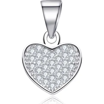 Přívěsek NUBIS® Stříbrný přívěšek srdíčko se zirkony - NB-4385