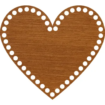 WoodenPuzzle.cz Víko na háčkování - srdce - ořechová lazura (různé velikosti) Velikost: 20 cm