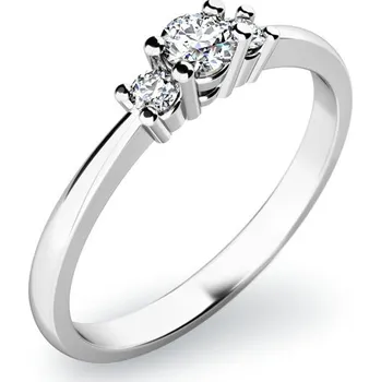 Prsten Dámský prsten bílé zlato 585/1000 přírodní diamant 0.150 ct G/SI 10843D velikost 65