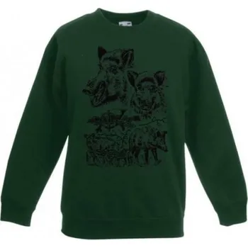 Pánská mikina E-myslivost Dětská myslivecká mikina - ČERNÁ ZVĚŘ - Velikost 122