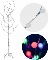 Vánoční osvětlení Vánoční ozdobný svíticí stromek 8281 stříbrný 145 cm 72 LED teplá vícebarevná