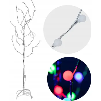 Vánoční světelná dekorace Vánoční ozdobný svíticí stromek 8281 stříbrný 145 cm 72 LED teplá vícebarevná