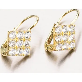 Náušnice Dámské náušnice žluté zlato 585 zirkon 683-0594