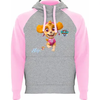 Dívčí mikina Mikina s růžovými rukávy s pejskem Skye Velikost: S
