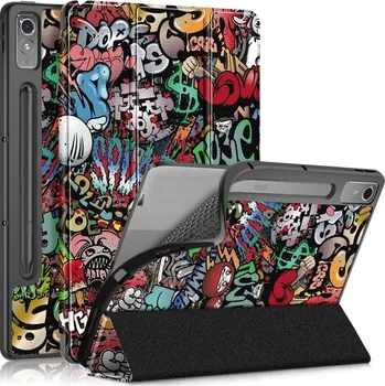 Pouzdro na tablet VSECHNONAMOBIL 64185 ART Zaklápěcí obal Lenovo Tab P12 GRAFFITI