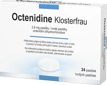 Lék na bolest v krku Octenidine Klosterfrau 2,6 mg 24 pastilek