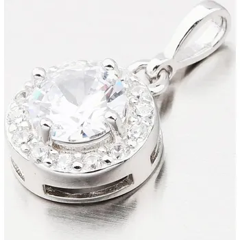 Přívěsek Dámský přívěsek stříbro 925 zirkon kulatý HST-13193