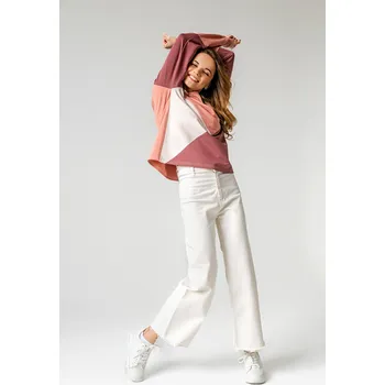 Těhotenská mikina MAMBI Kojicí mikina Iris Colorblock mauve Velikost: XS