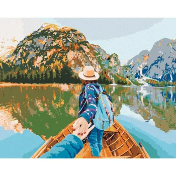 Hračka Diamondi Diamantové malování - ŽENA NA LOĎCE Rozměr: 40x50 cm, Rámování: bez rámu a bez vypnutí plátna